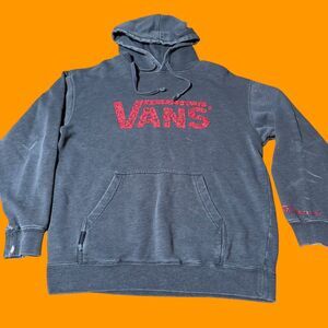 Vans Off The Wall Size Medium Classic Gray Hoodie Sweatshirt Vintage Distressed